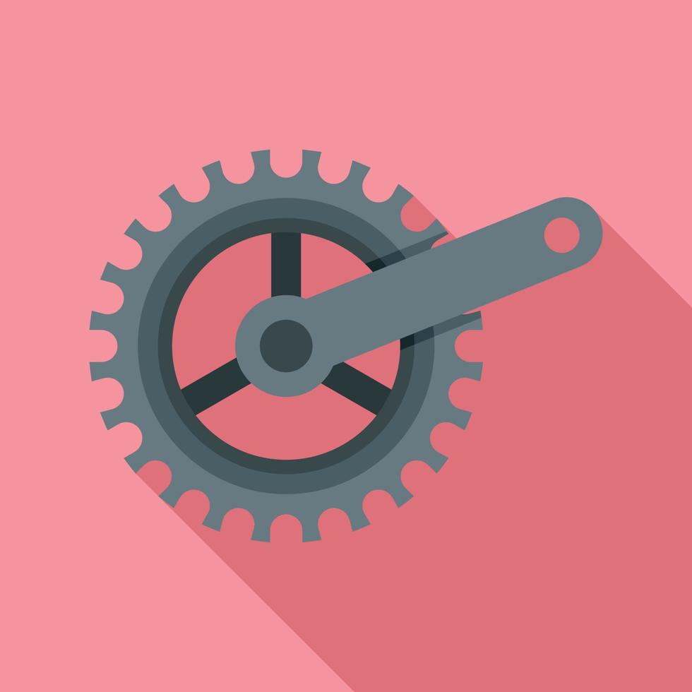 Bike crank icon, flat style vector