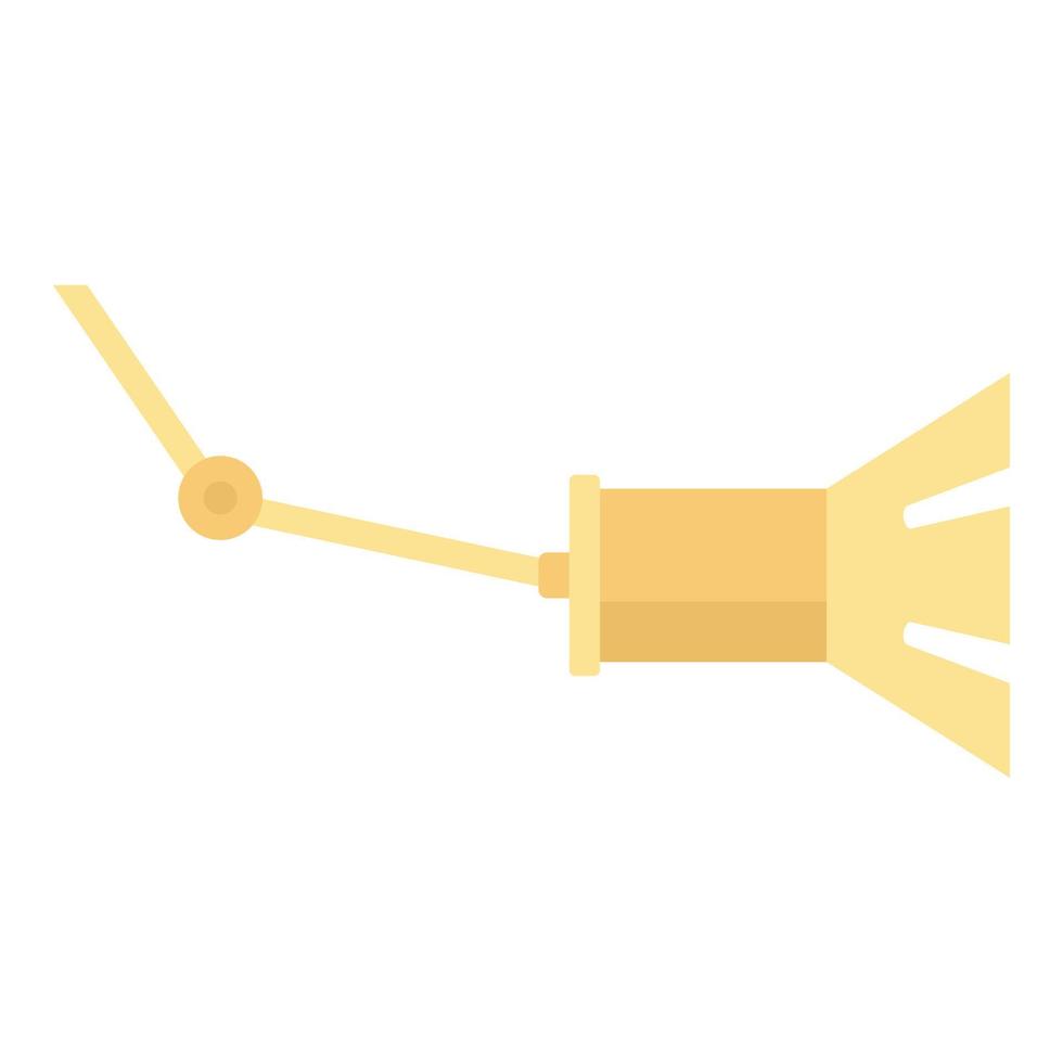 Gold light lamp icon, flat style vector