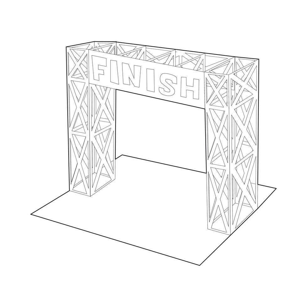 Gates racing finish icon, outline style vector