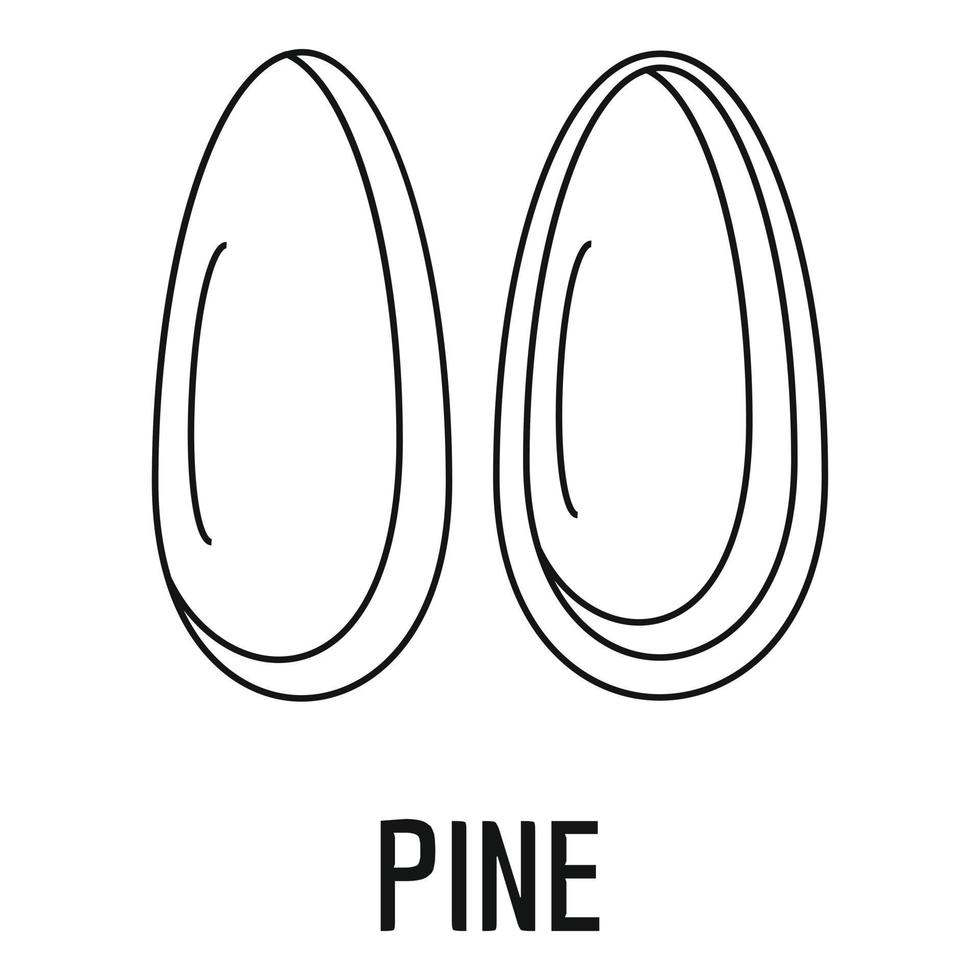 Pine icon, outline style vector