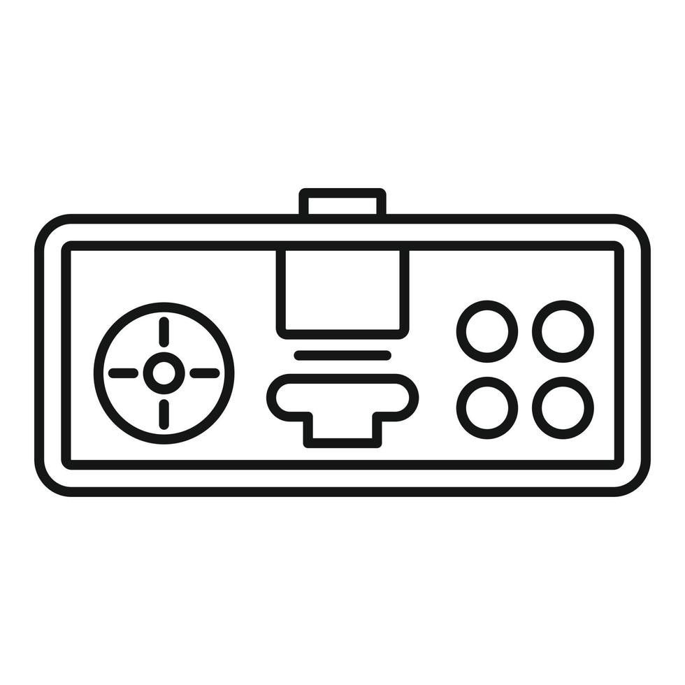 Retro gamepad icon, outline style vector