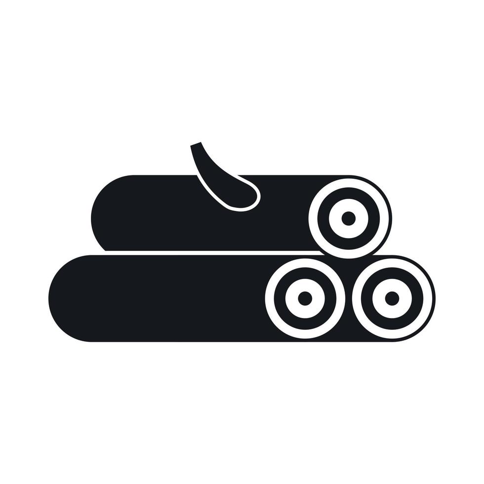 Wooden logs icon, simple style vector