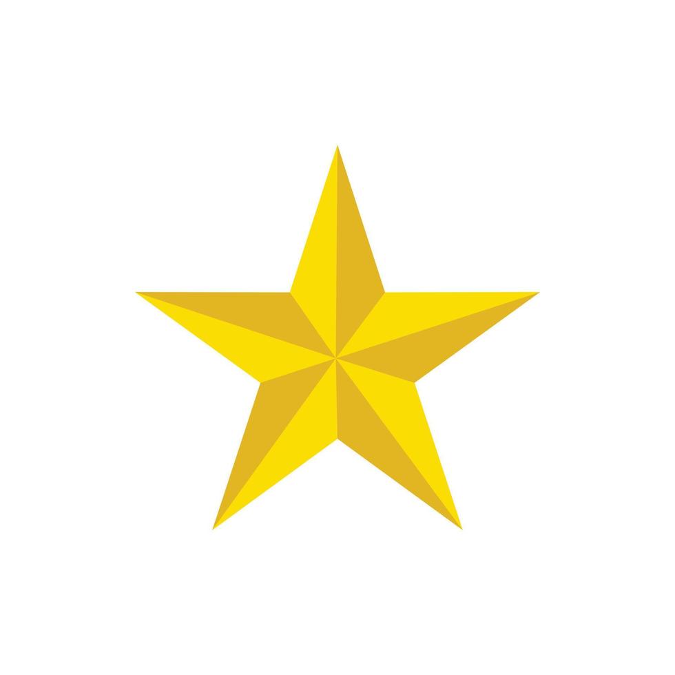 Golden star icon, flat style vector