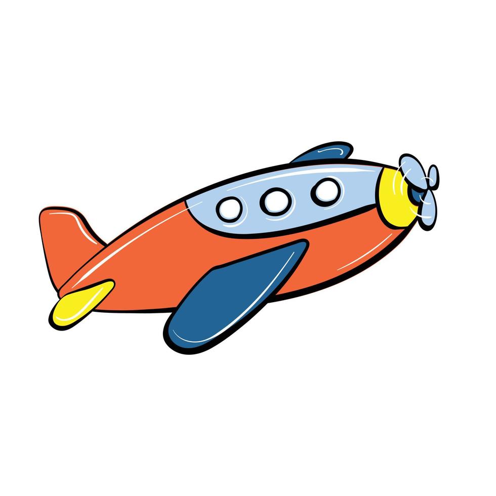 icono de juguete de avión, estilo de dibujos animados vector