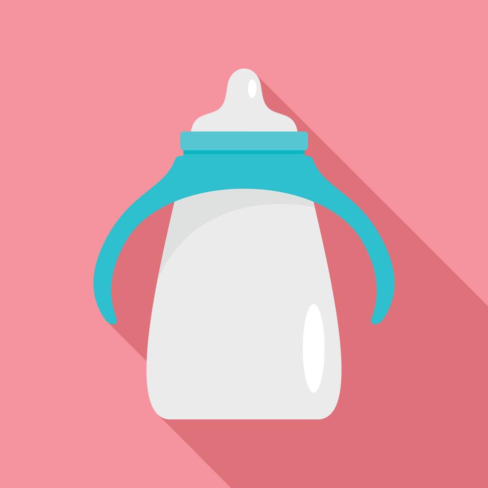 Milk sippy cup icon, flat style vector