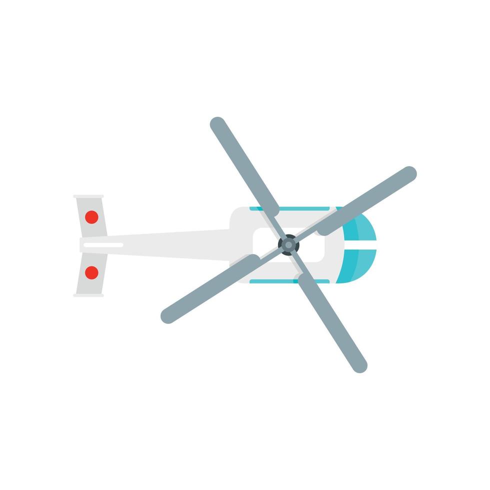 Top view helicopter icon, flat style vector