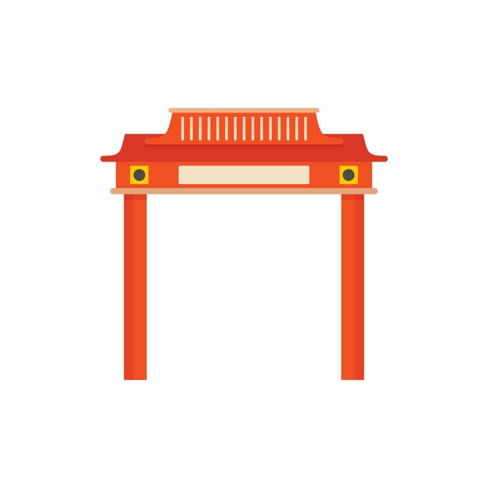 Red taiwan arch icon, flat style vector