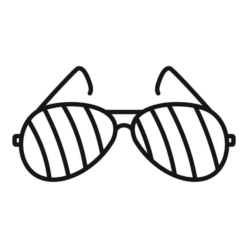 icono de gafas de policía, estilo de esquema vector