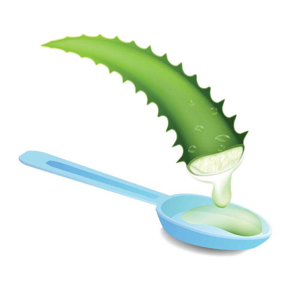 icono de gota de hoja de aloe, estilo de dibujos animados vector