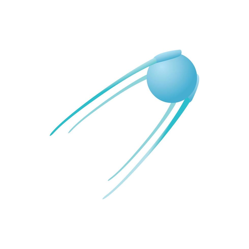 Artificial Earth satellite icon, cartoon style vector