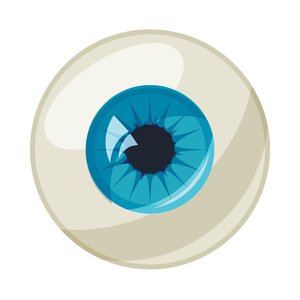 Human eye ball icon, cartoon style vector