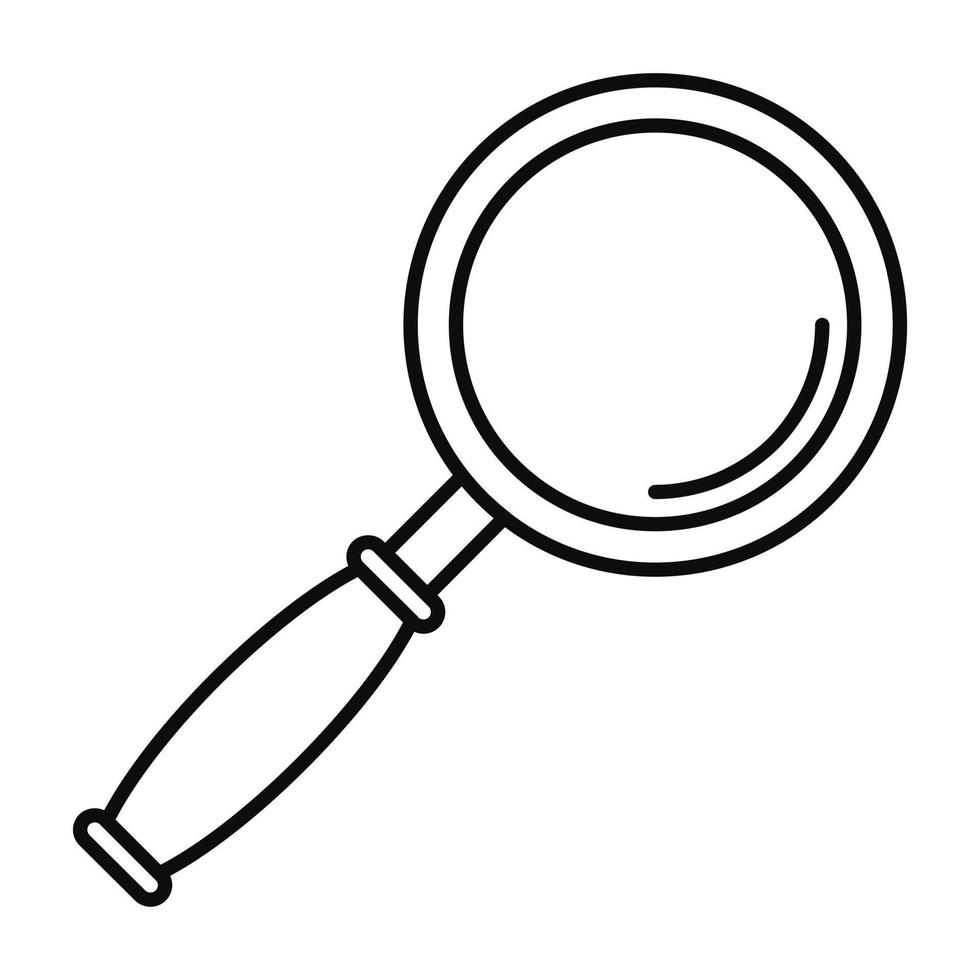 Magnify glass icon, outline style vector