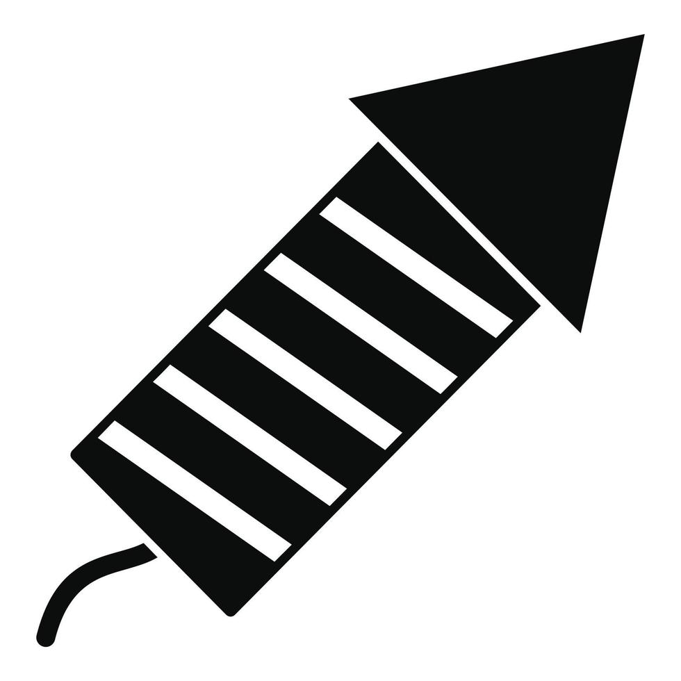 Xmas festive rocket icon, simple style vector