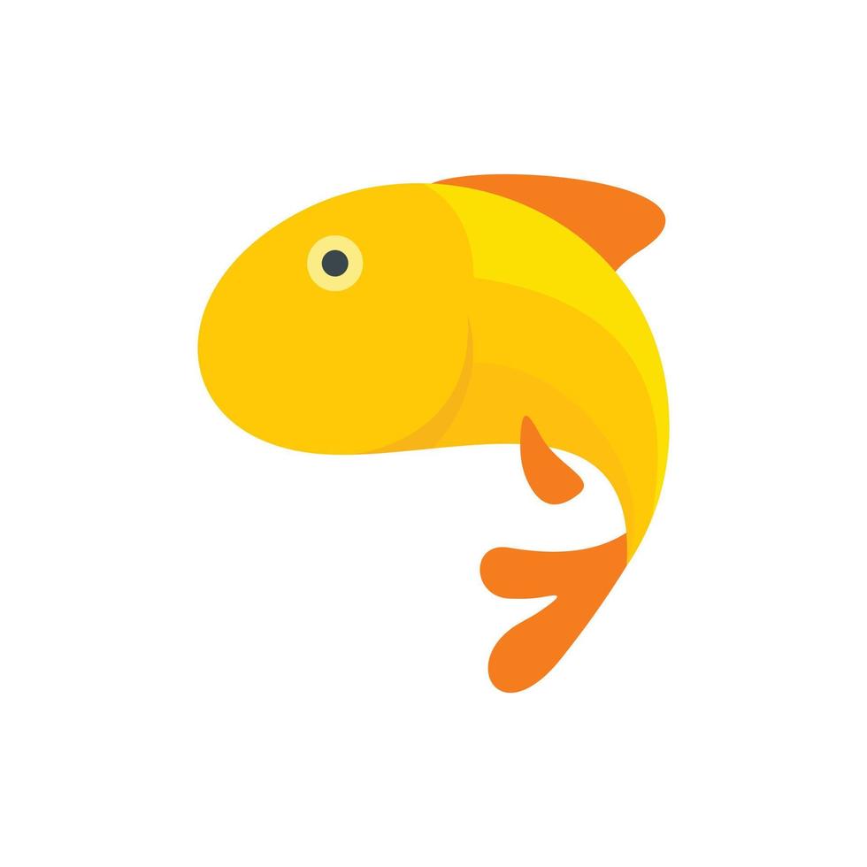 icono de pez dorado, estilo plano vector