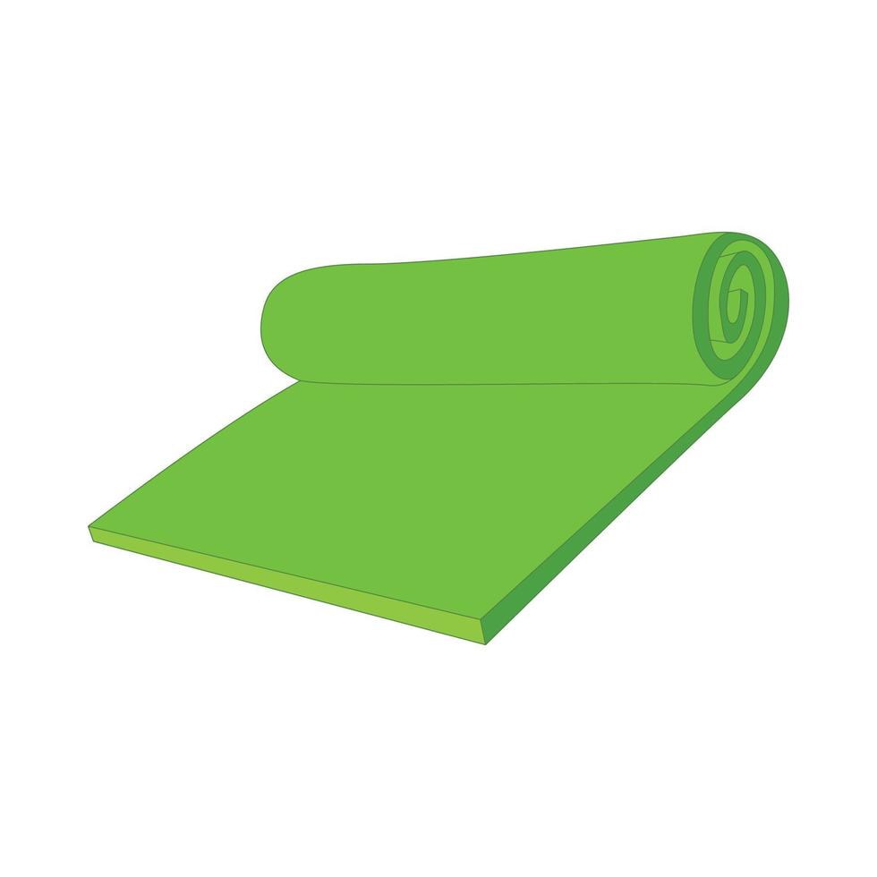 Yoga mat icon, cartoon style vector