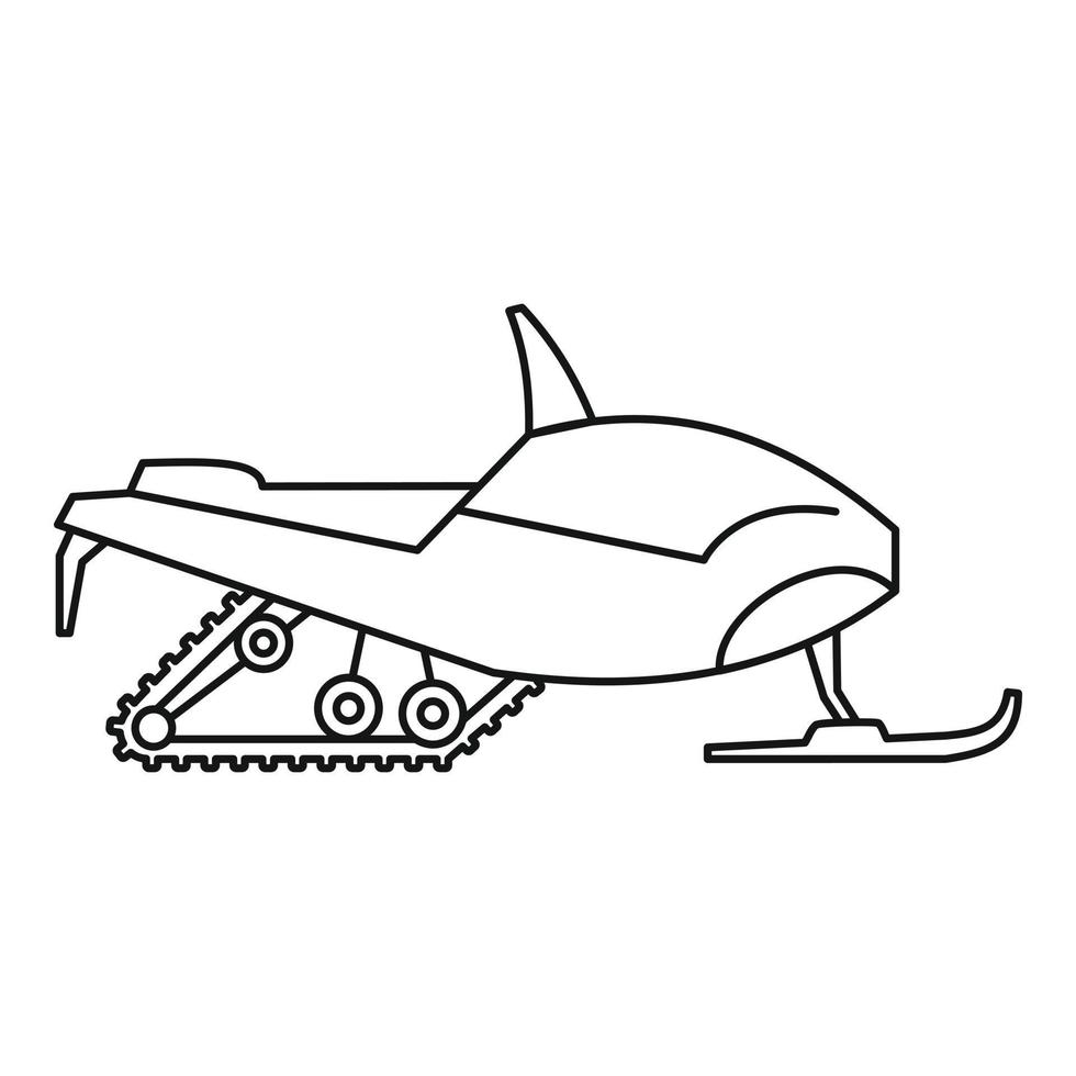 Arctic snowmobile icon, outline style vector
