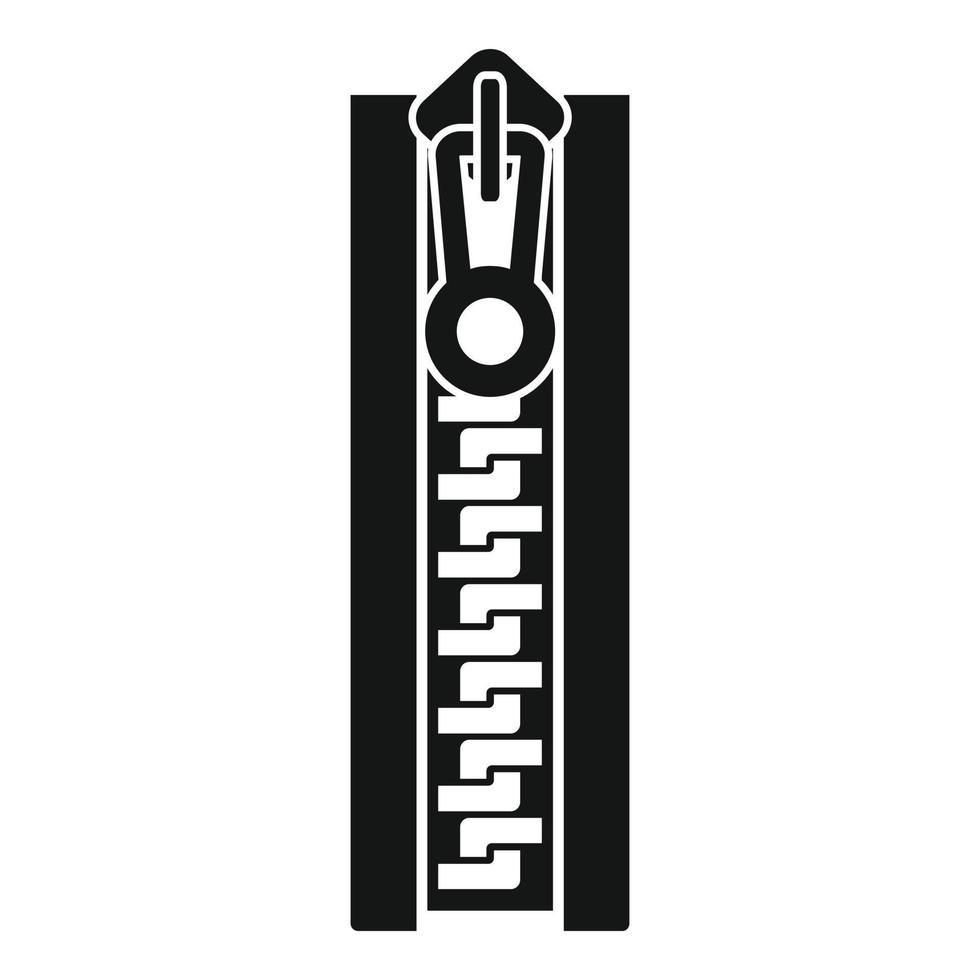 Plastic zipper icon, simple style vector