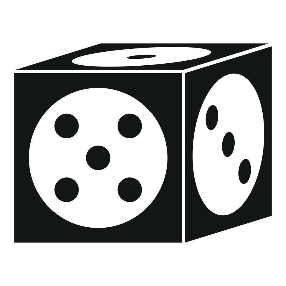 Vegas dice icon, simple style vector