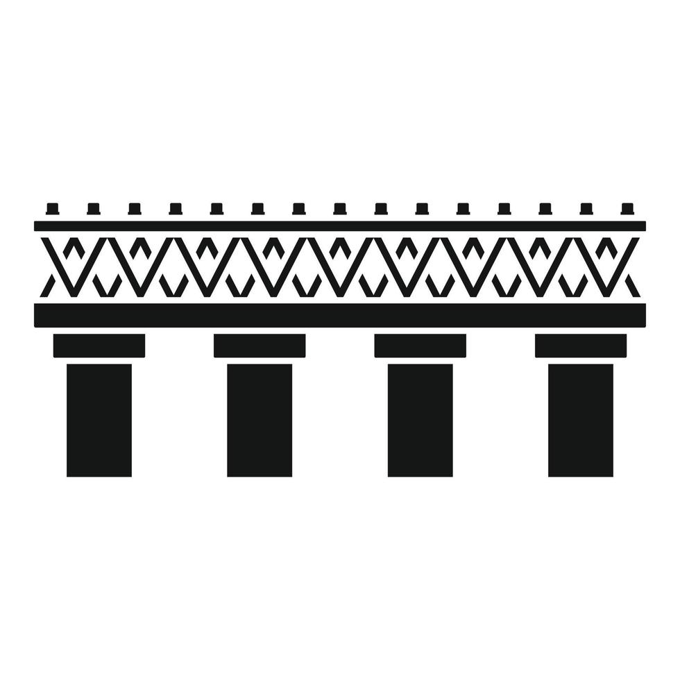 Old railroad bridge icon, simple style vector