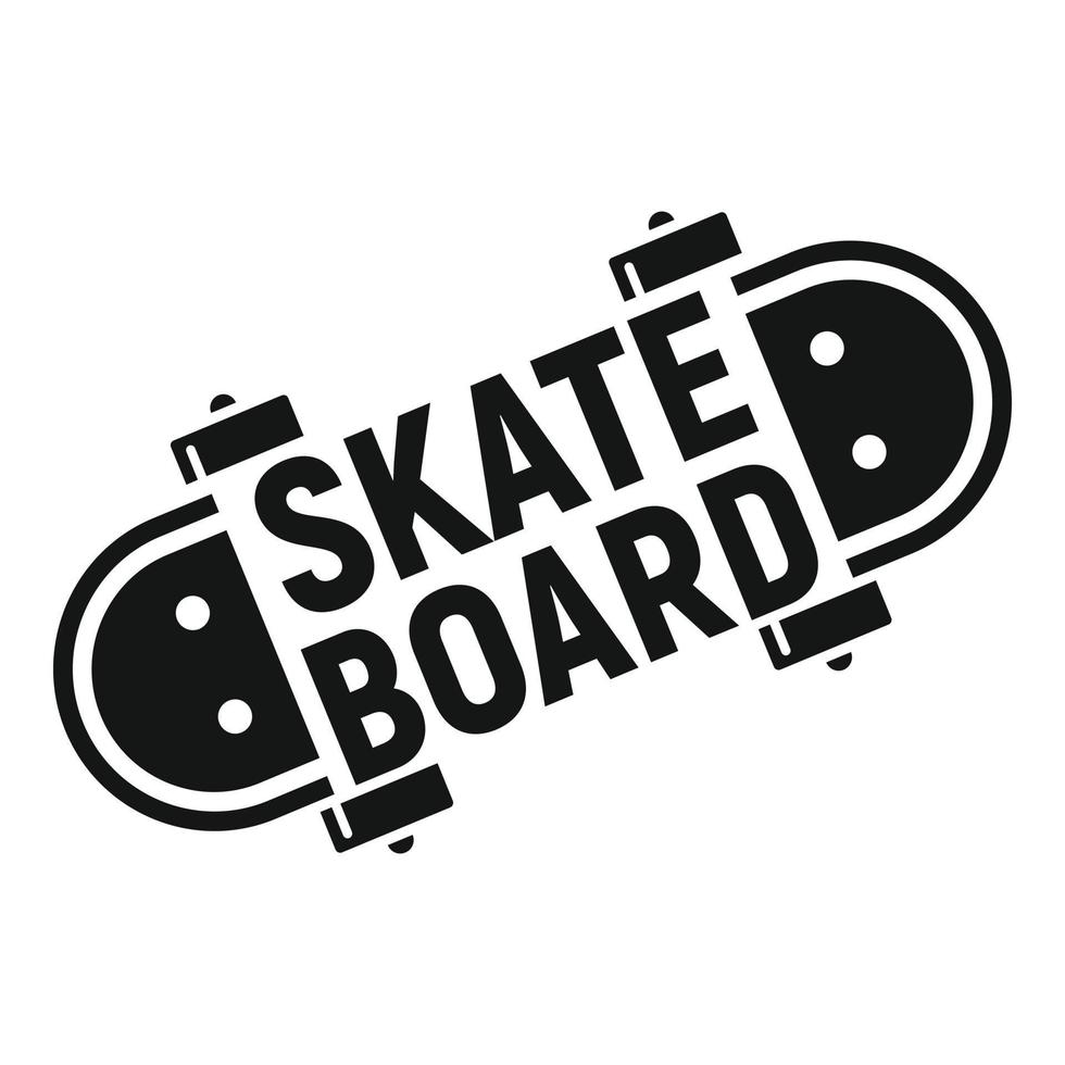 Skateboard logo, simple style vector