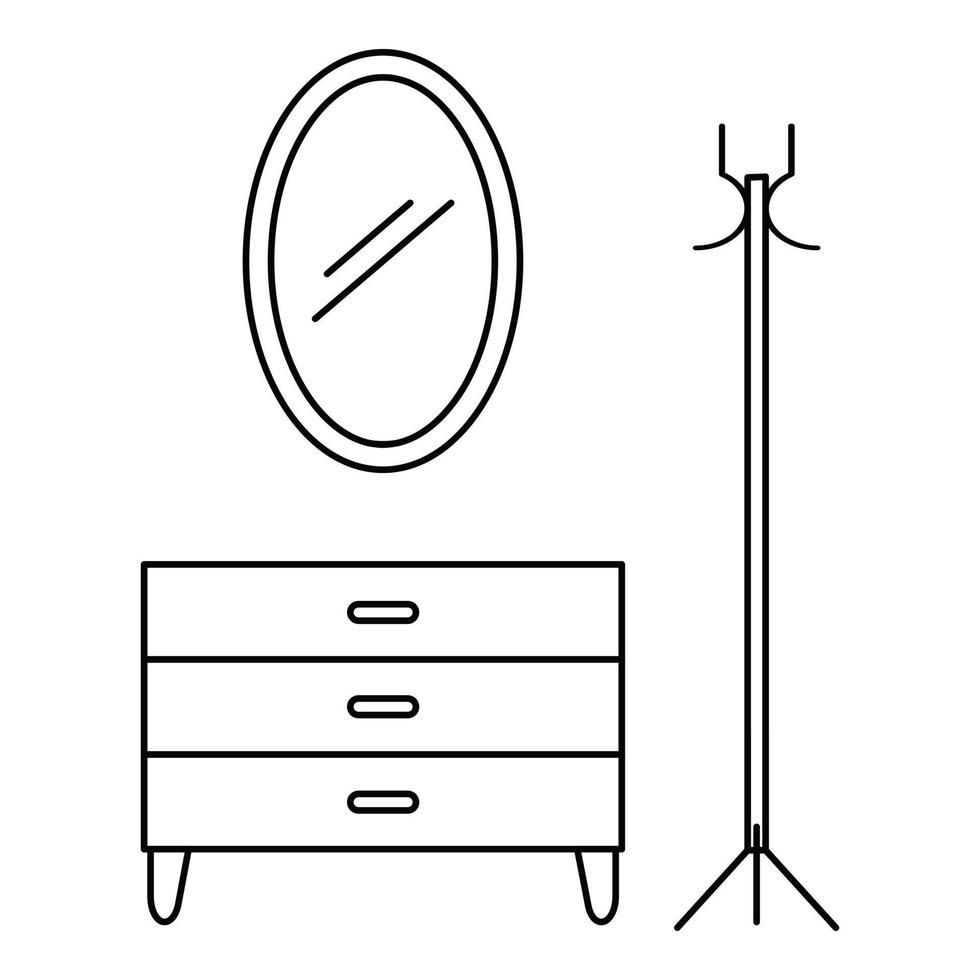 icono de muebles para el hogar, estilo de esquema vector