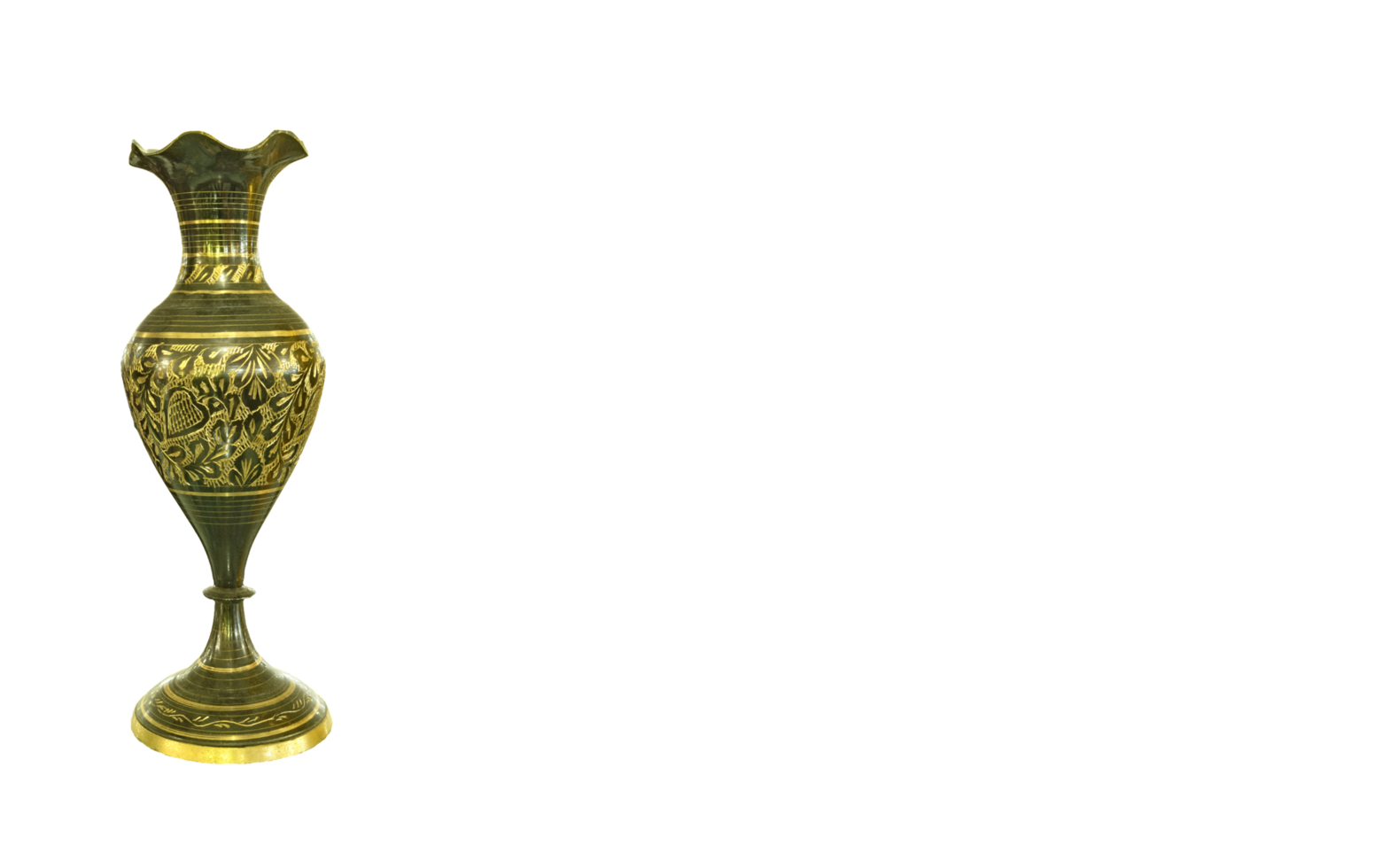 Bronze vase with an ornament isolated png