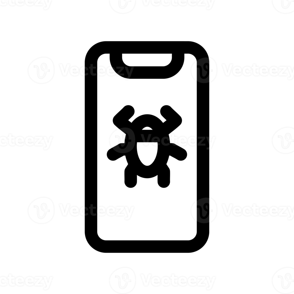 telefon och insekt ikon design för digital cyber säkerhet png