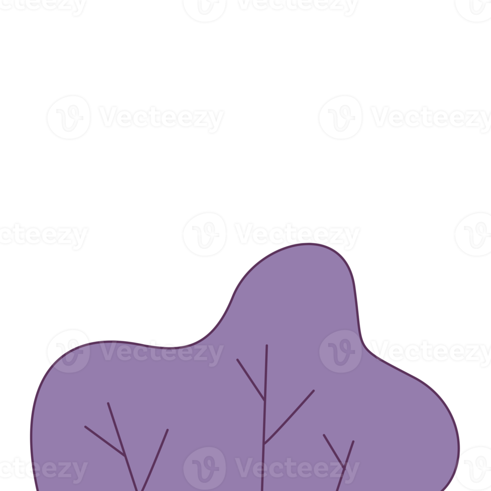 illustration d'arbre mignon dans un style minimaliste et une couleur pastel pour l'élément de conception png