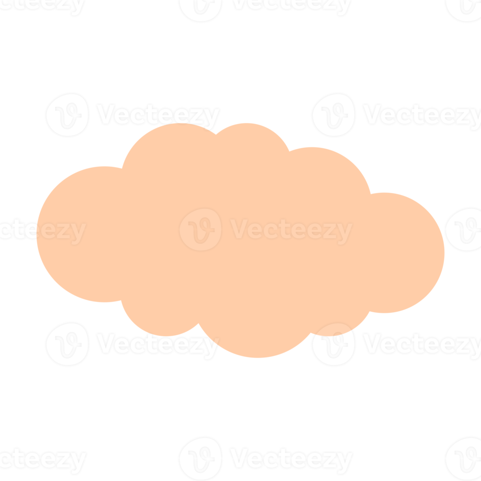 Simple cloud in cream color illustration for design element png