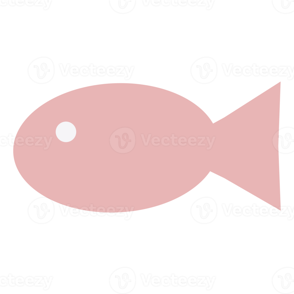 Cute fish illustration in minimalist style and pastel color for design element png