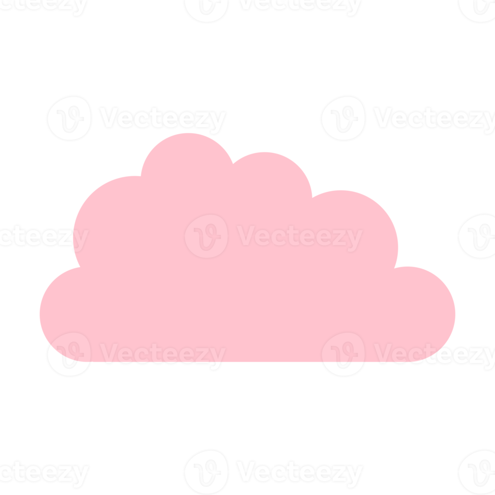 nube simple en color rosa ilustración para elemento de diseño png