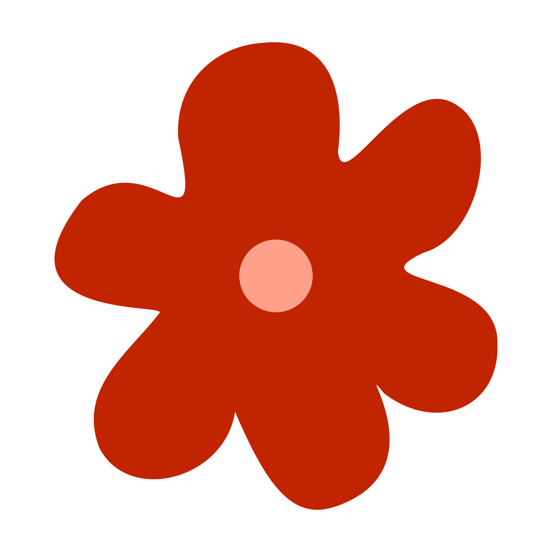 Abstract flower shape illustration in naive art for design element