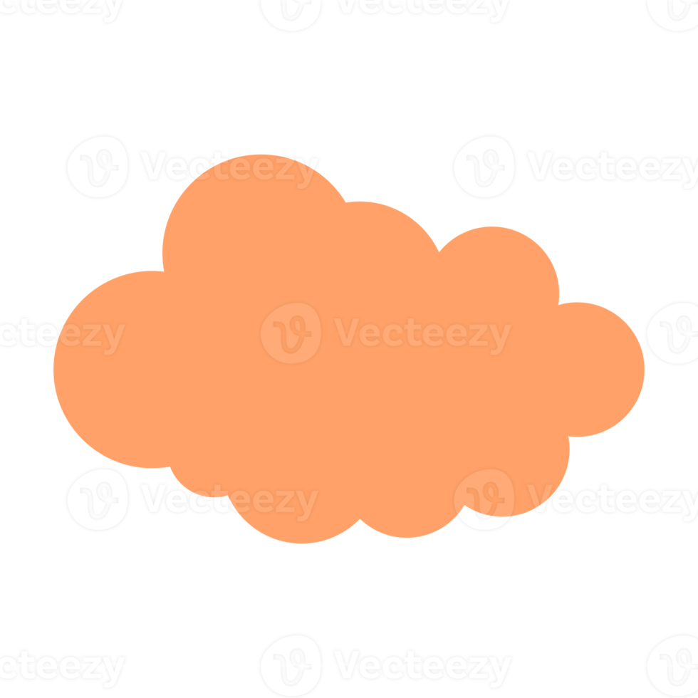 Simple cloud in orange color illustration for design element png