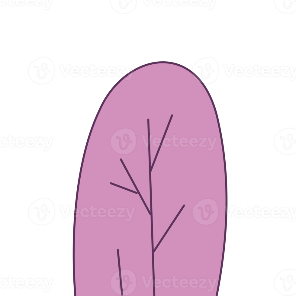 illustration d'arbre mignon dans un style minimaliste et une couleur pastel pour l'élément de conception png