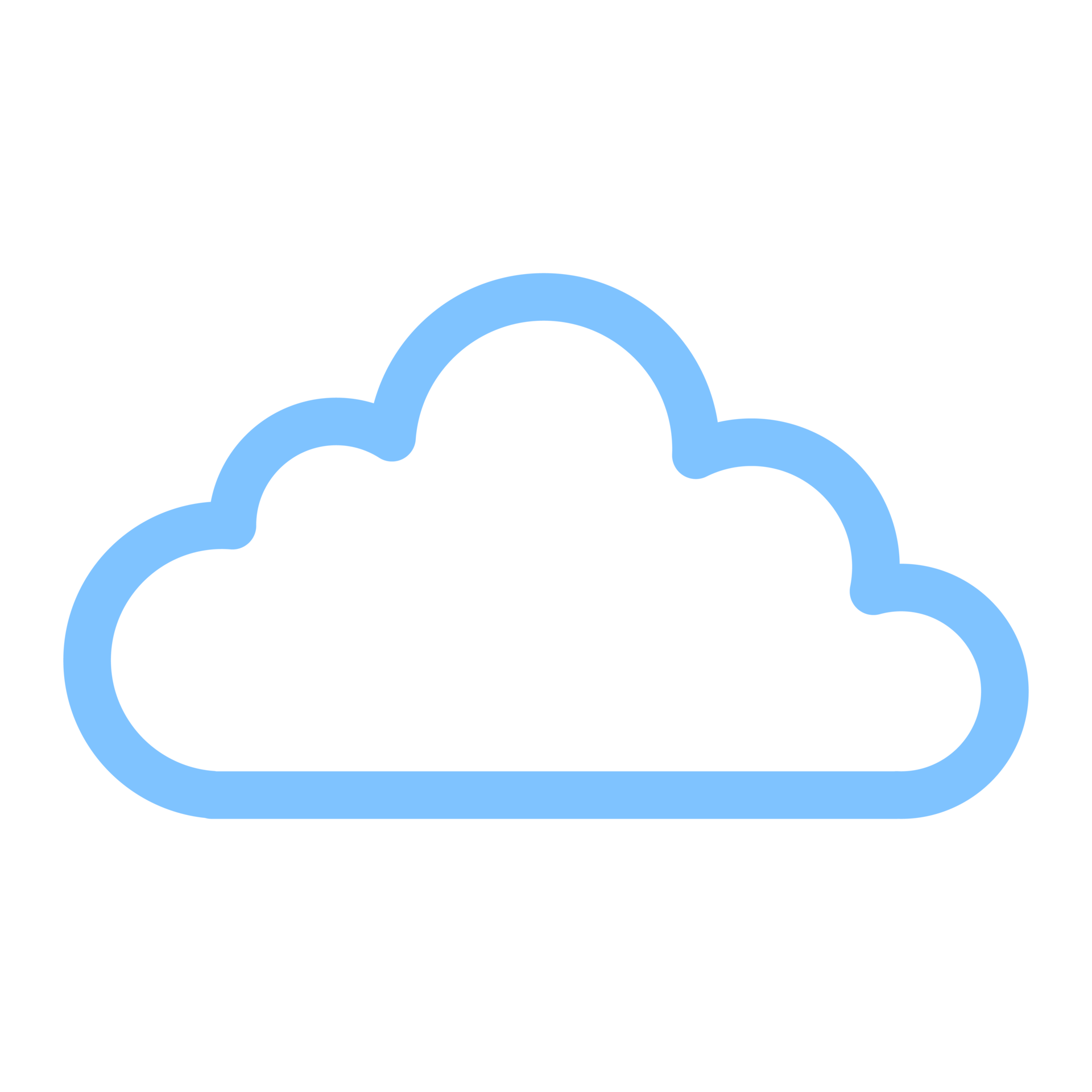 ilustração de contorno de nuvem simples na cor azul para elemento de