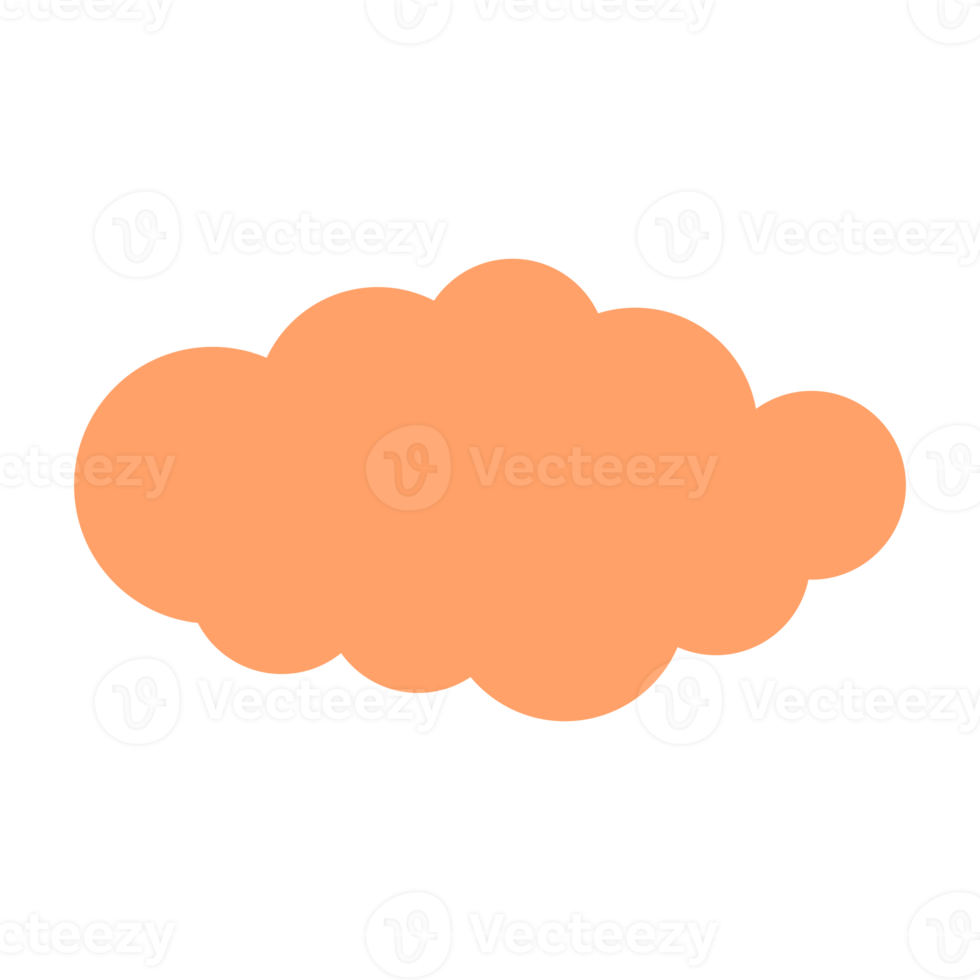 Simple cloud in orange color illustration for design element png