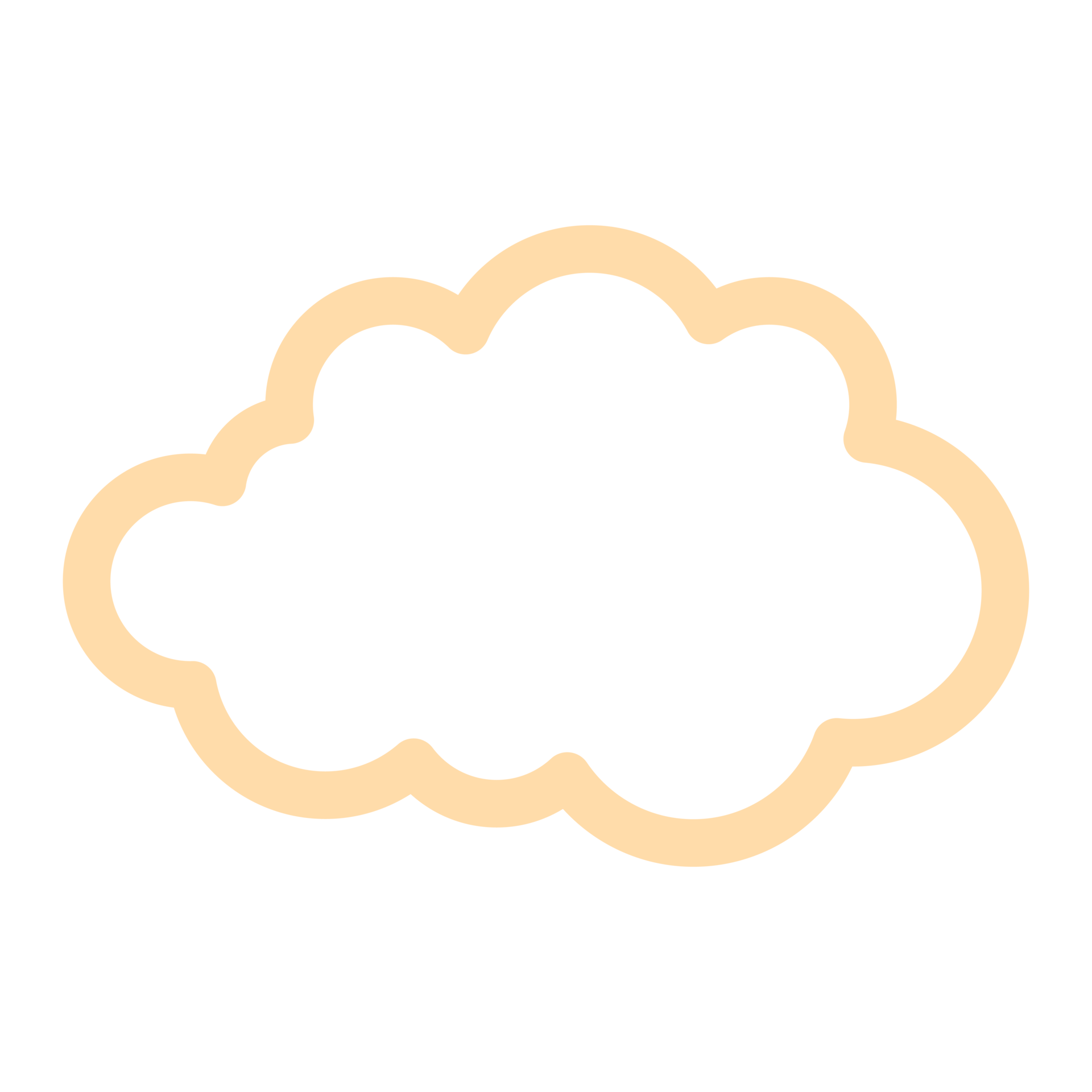 ilustração de contorno de nuvem simples em cor creme para elemento de