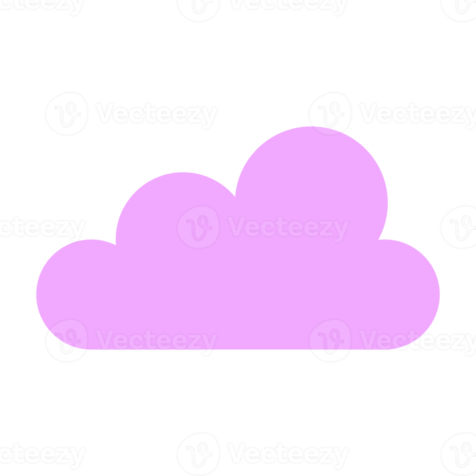 Simple cloud in purple color illustration for design element png