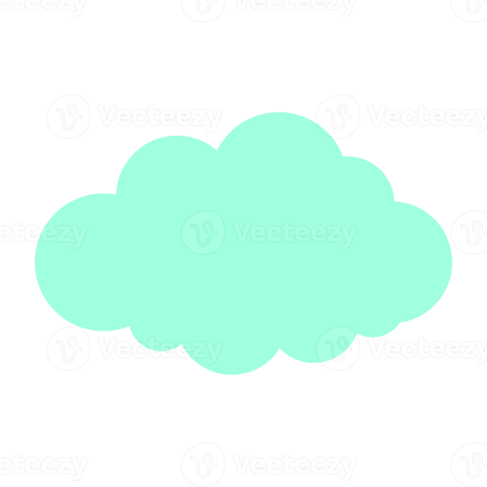 Simple cloud in green color illustration for design element png
