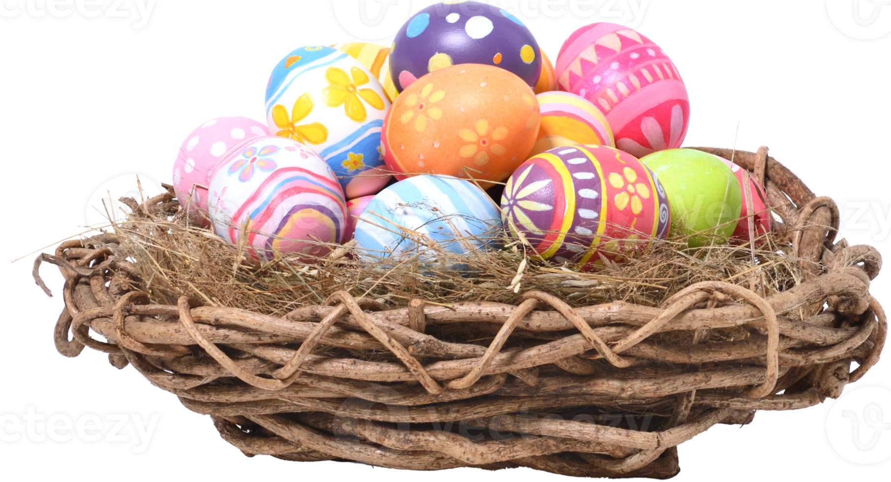 gelukkig Pasen dag eieren in nest png