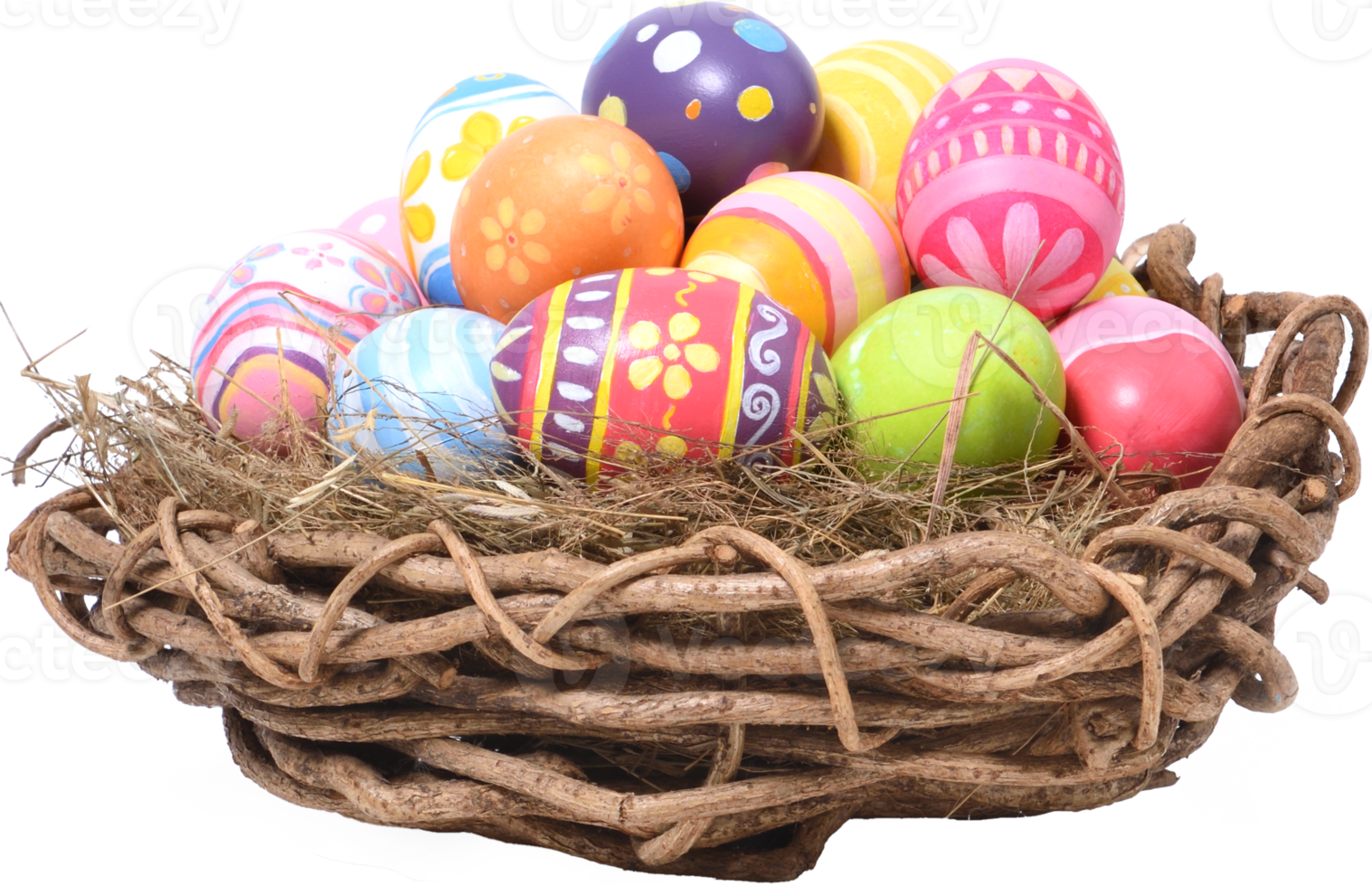 Happy Easter day eggs in nest png