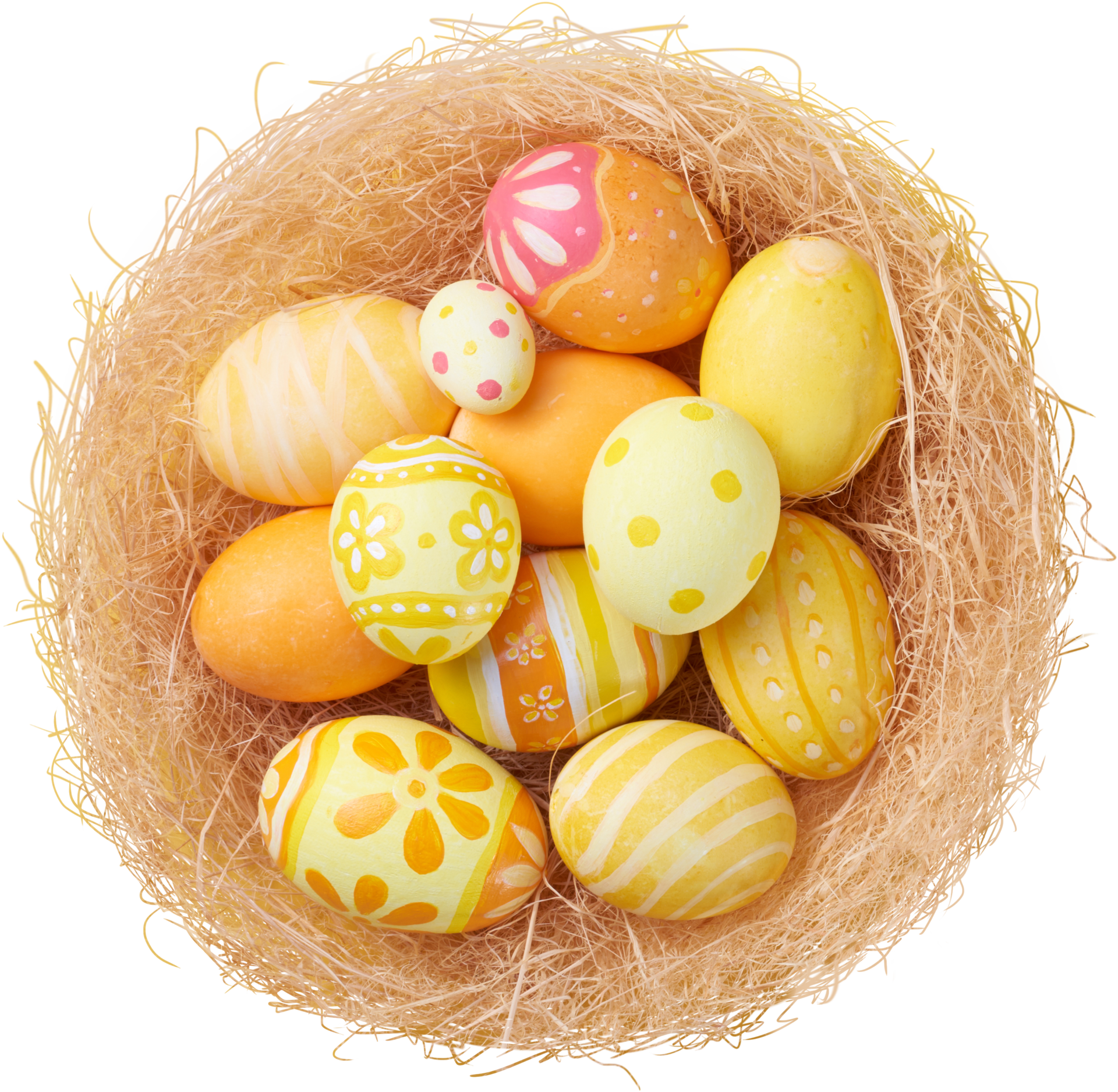 Happy Easter day eggs in nest 14466544 PNG