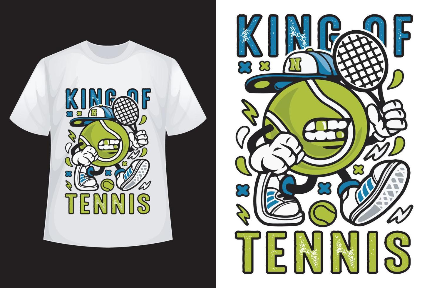 rey del tenis - plantilla de diseño de camiseta de tenis vector