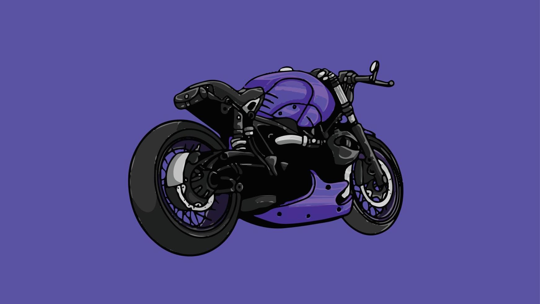 Custom Motorcycle Vector Illustration cafe racer