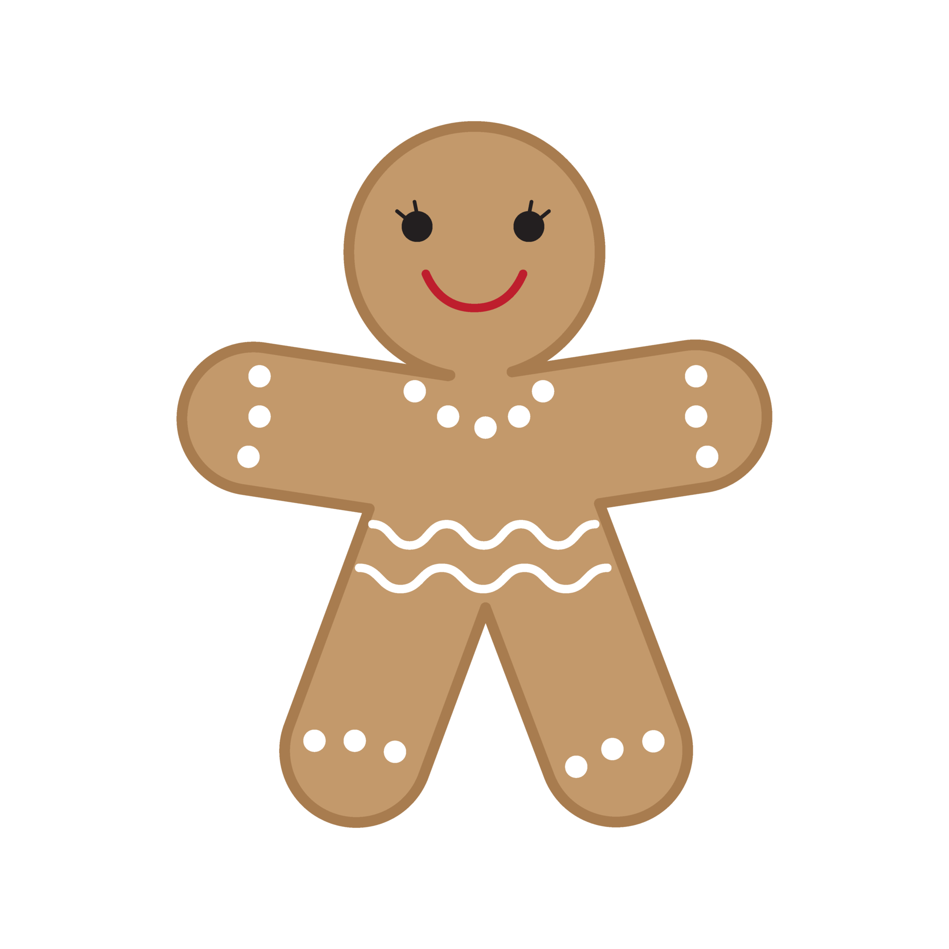 PNG illustration of cute gingerbread cookie isolated on transparent