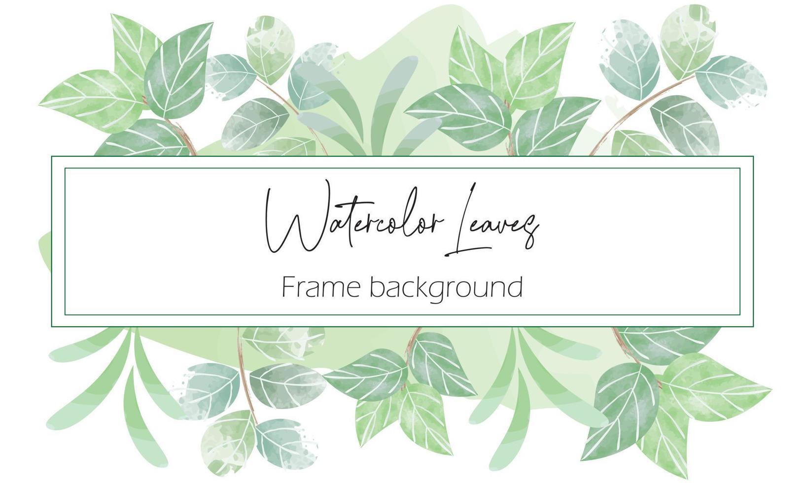 Watercolor floral frame vector
