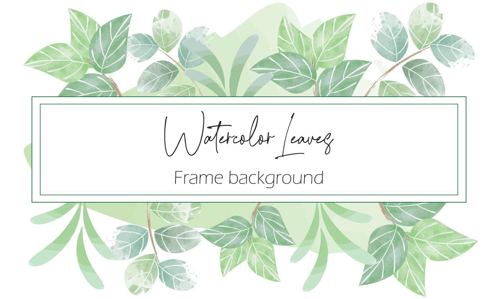 Watercolor floral frame vector