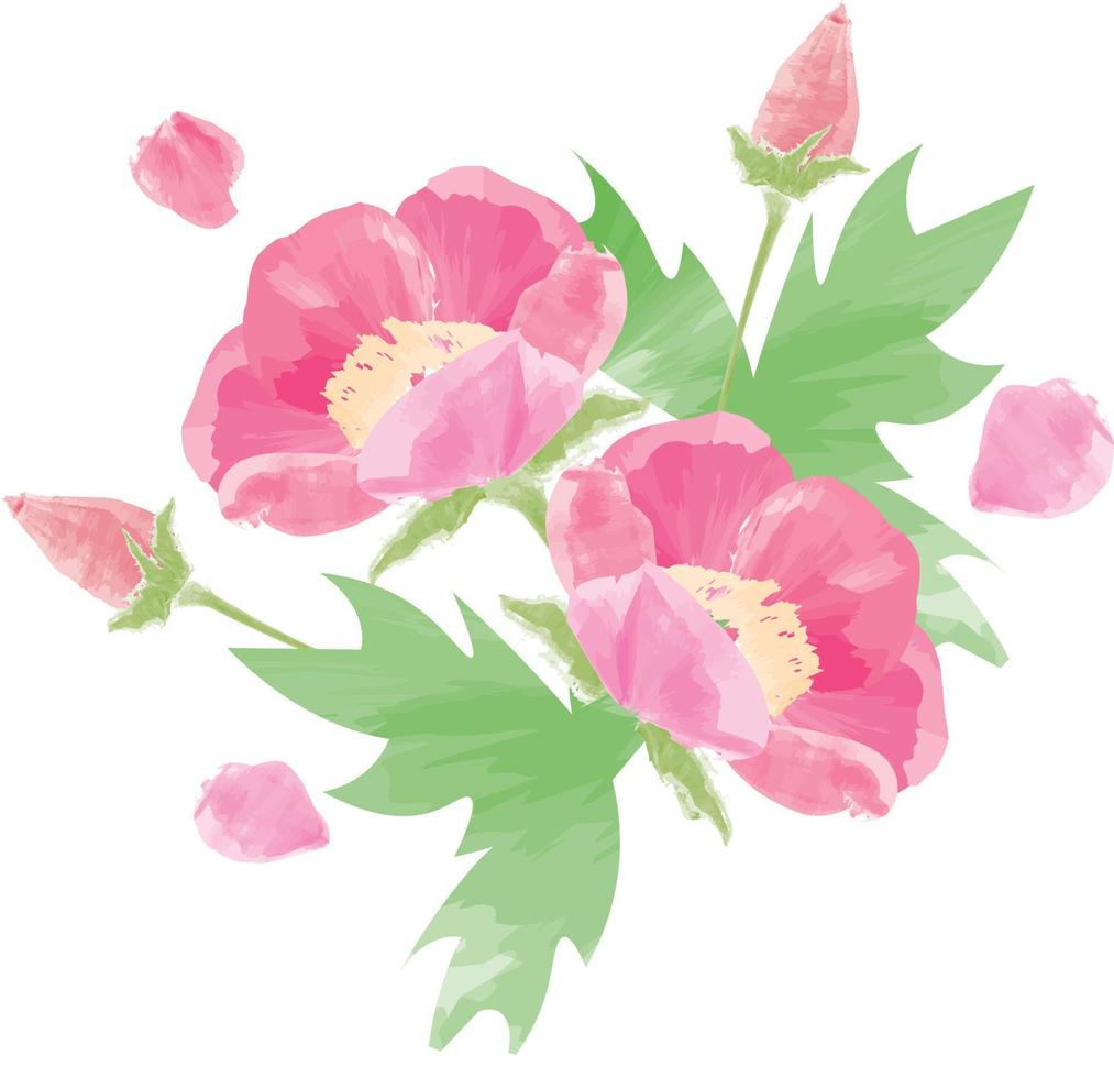 Watercolor floral frame vector