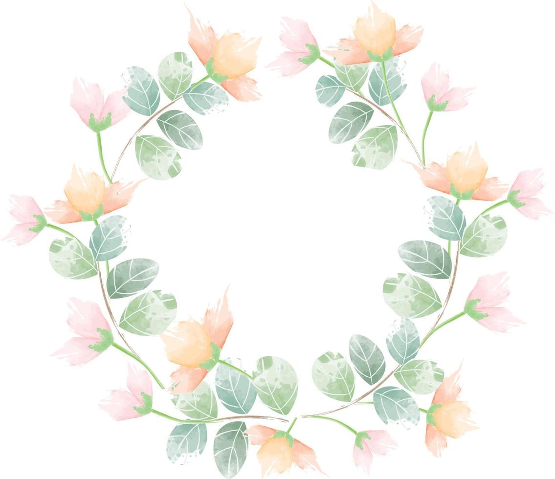 Watercolor floral frame vector