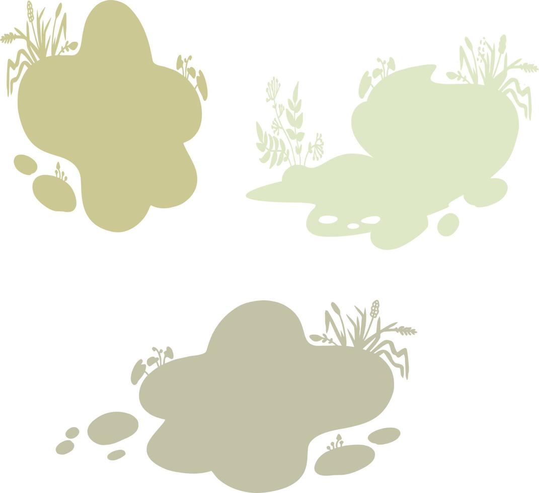 Set of small silhouettes for backgrounds with natural elements. vector